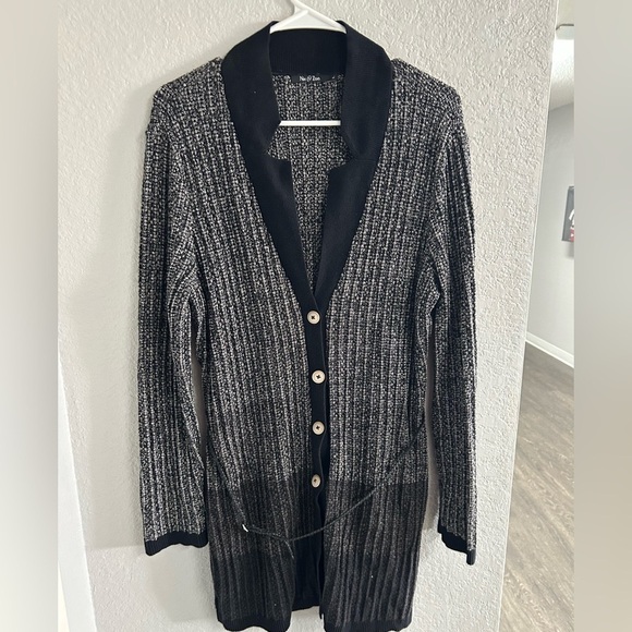 Nic + Zoe Black , Gray Cardigan Button Down Sweater. - Picture 1 of 6